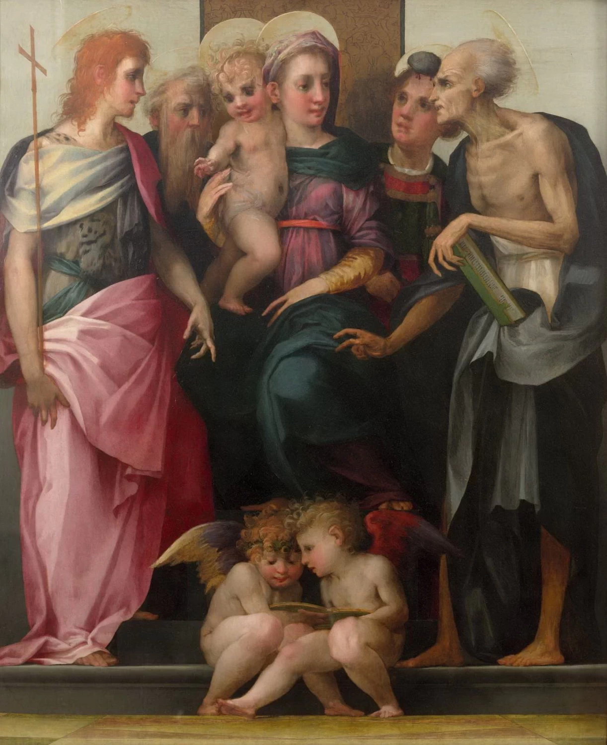Madonna in trono tra due santi Antonio abate, Girolamo, Stefano - Pala dello Spedalingo, Galleria degli Uffizi, Firenze